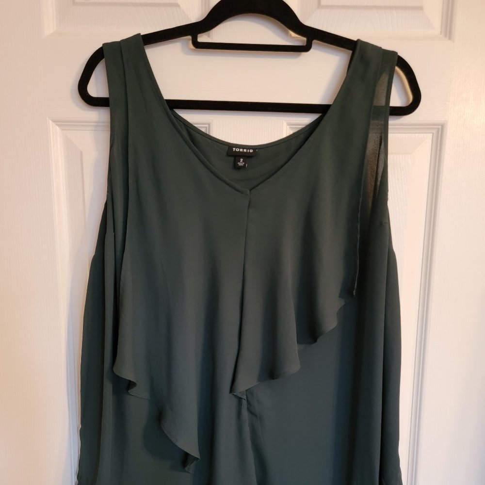 Ruffle Tank Size 2 by Torrid - Stunning Green